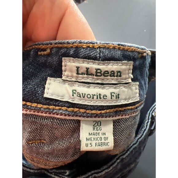 L.L.Bean Womens Favorite Fit Jeans Size‎ 20 Reg Dark Wash Denim Straight Leg - Picture 9 of 11